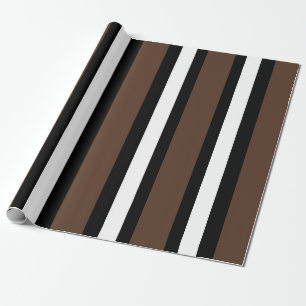 Papel De Regalo Rayas marrones, negras y blancas