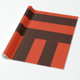 Papel De Regalo Rayas Marrones Oscuras y Naranjas Oscuras