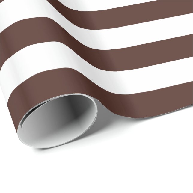 Papel De Regalo Rayas Marrones y Blancas (Esquina del rollo)