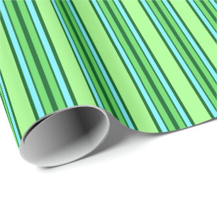 Papel De Regalo Rayas modernas de mediados del siglo XX, Lime Gree