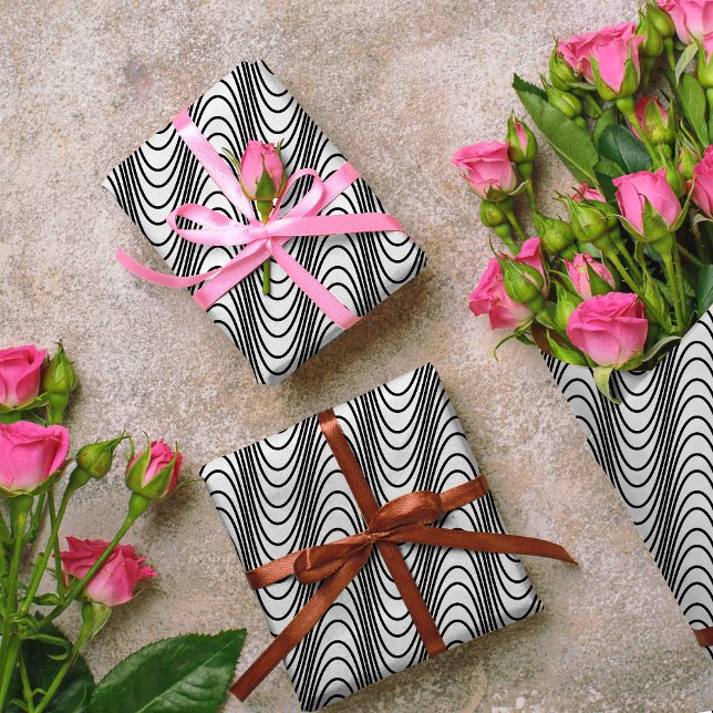 Papel De Regalo Rayas moiré negras y blancas - Resumen trippy (Subido por el creador)