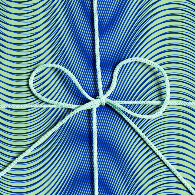 Papel De Regalo Rayas Moiré verdes y azules - Resumen Trippy (Subido por el creador)