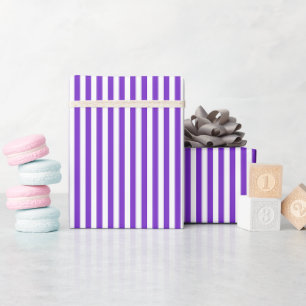 Papel De Regalo Rayas Moradas y Blancas
