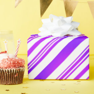 Papel De Regalo Rayas moradas y blancas gradientes