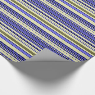Papel De Regalo Rayas - Morado Azul Amarillo Verde