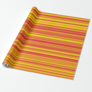 Papel De Regalo Rayas Naranjas Rojas Amarillas