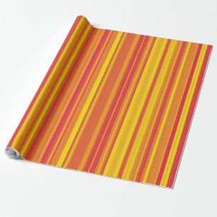Papel De Regalo Rayas Naranjas Rojas Amarillas