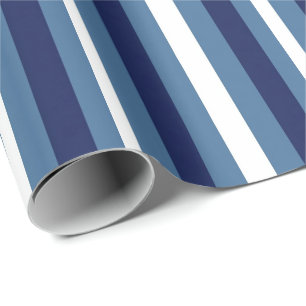 Papel De Regalo Rayas Náuticas Azul Marino Azul Ahumado Blanco Cru