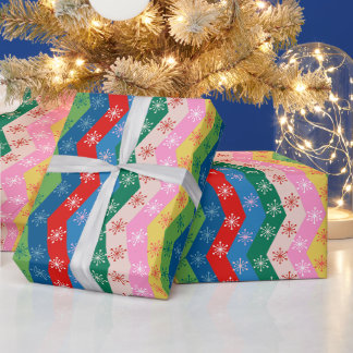 Papel De Regalo Rayas navideñas estrelladas