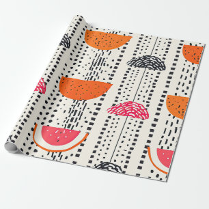 Papel De Regalo Rayas Negras de Rodaja de Cítricos Audaces (5)