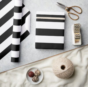 Papel De Regalo Rayas Negras Grandes
