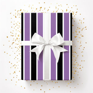 Papel De Regalo Rayas Negras Moradas de Halloween