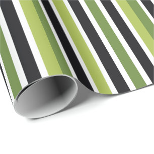 Papel De Regalo Rayas Negras Verdes