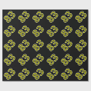 Papel De Regalo Rayas Negras y Amarillas en Negrita 83 Evento # (C