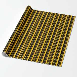 Papel De Regalo Rayas negras y ámbar amarillas