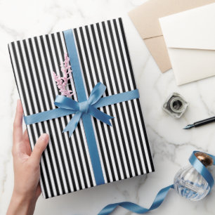 Papel De Regalo Rayas Negras y Blancas