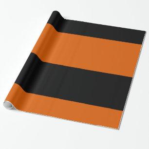 Papel De Regalo Rayas Negras y Naranjas