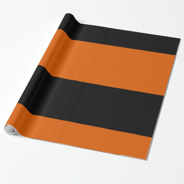 Papel De Regalo Rayas Negras y Naranjas (Desenrollado)