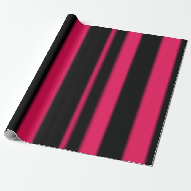 Papel De Regalo Rayas negras y rosadas (Desenrollado)