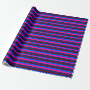 Papel De Regalo Rayas neon de medianoche