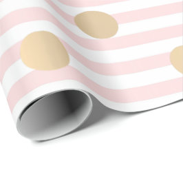 Papel De Regalo Rayas Pastel Rosa Rosa Líneas Blancas Puntos Polka