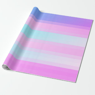 Papel De Regalo Rayas Pastel verde rosa azul brillante