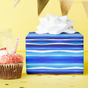 Papel De Regalo Rayas pintadas de negro y azul