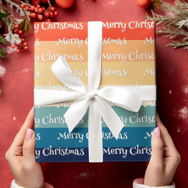 Papel De Regalo Rayas Retro de los 70 Feliz Navidad (Subido por el creador)