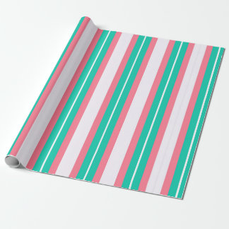 Papel De Regalo Rayas retro - rosa Verde azulado
