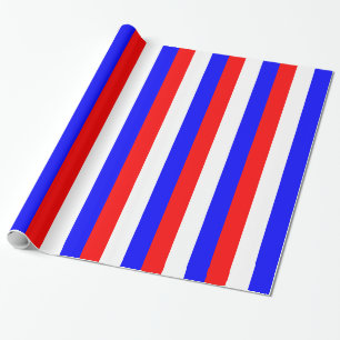 Papel De Regalo Rayas rojas, blancas, azules