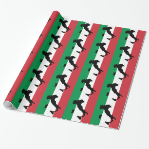 Papel De Regalo Rayas rojas blancas y verdes de Italia