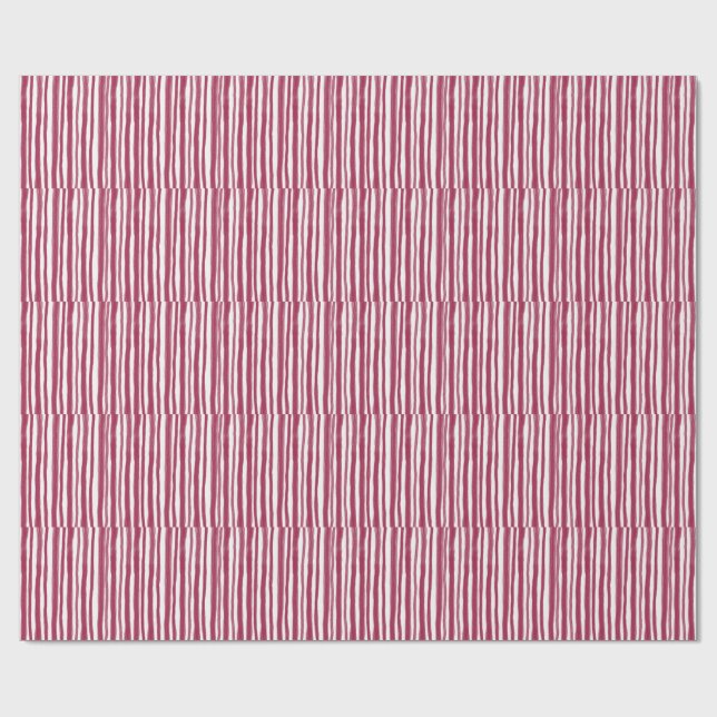 Papel De Regalo Rayas Rojas Bordeaux  (Superficie plana)