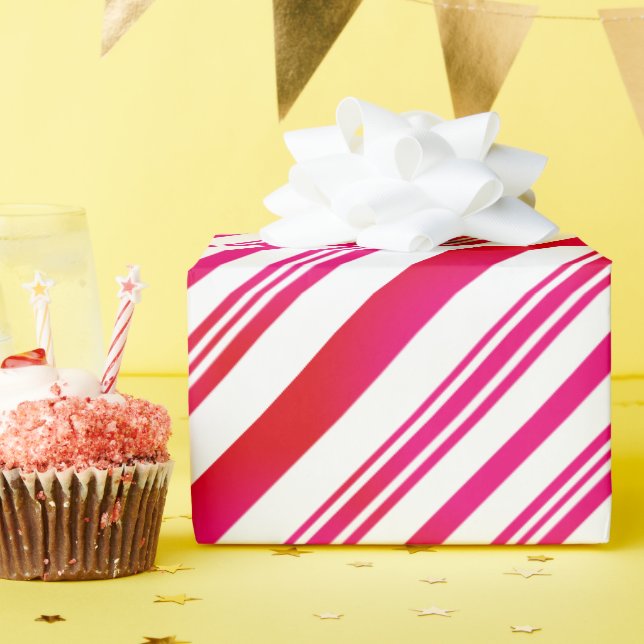Papel De Regalo Rayas rojas y blancas (Fiesta de cumpleaños )