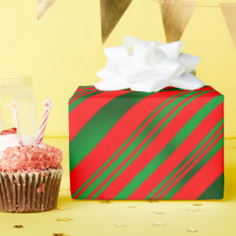 Papel De Regalo Rayas rojas y verdes de gradiente