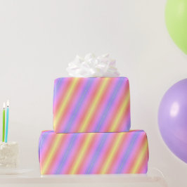 Papel De Regalo Rayas rosa, amarillo y violeta brillante