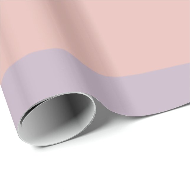 Papel De Regalo Rayas Rosa Pálido y Morado (Esquina del rollo)