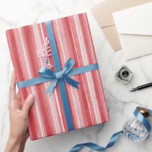 Papel De Regalo Rayas rosa rosado blanco rojo día de San Valentín