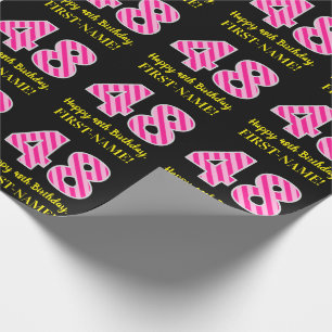 Papel De Regalo Rayas rosadas "48" de la diversión; 48.o