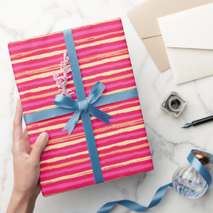 Papel De Regalo Rayas rosadas con problemas Patrón de color arcoir