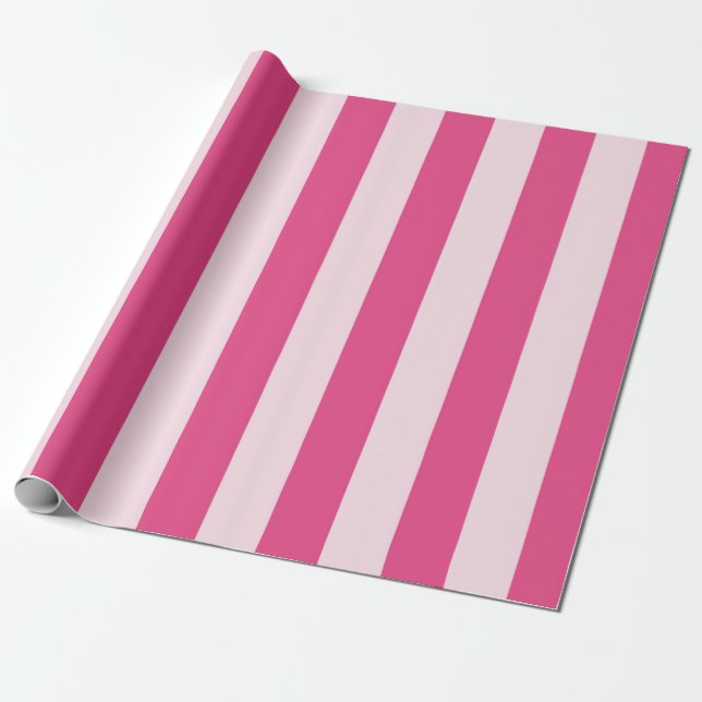 Papel De Regalo Rayas rosadas dobles elegantes (Desenrollado)
