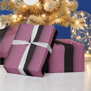 Papel De Regalo Rayas rosadas negras Bodas Navidades de vacaciones