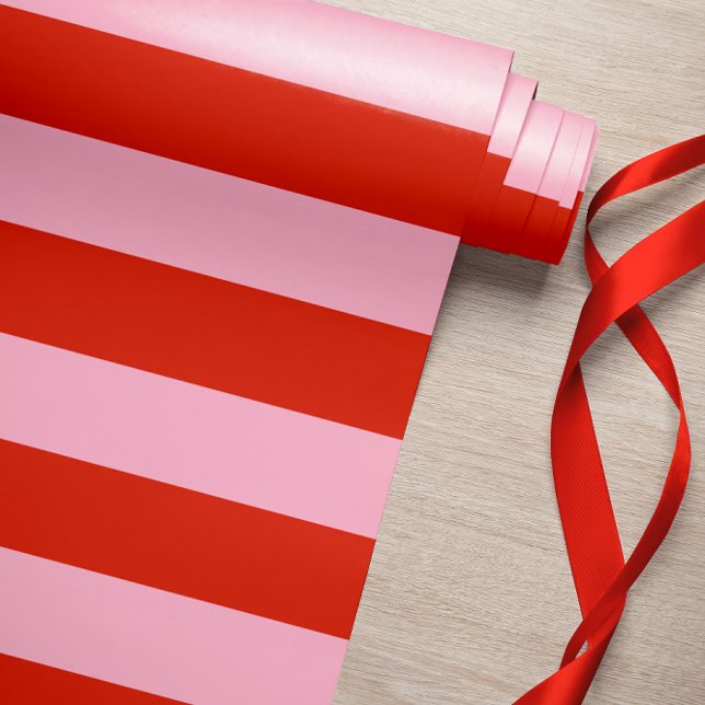 Papel De Regalo Rayas rosadas rojas retro (Subido por el creador)