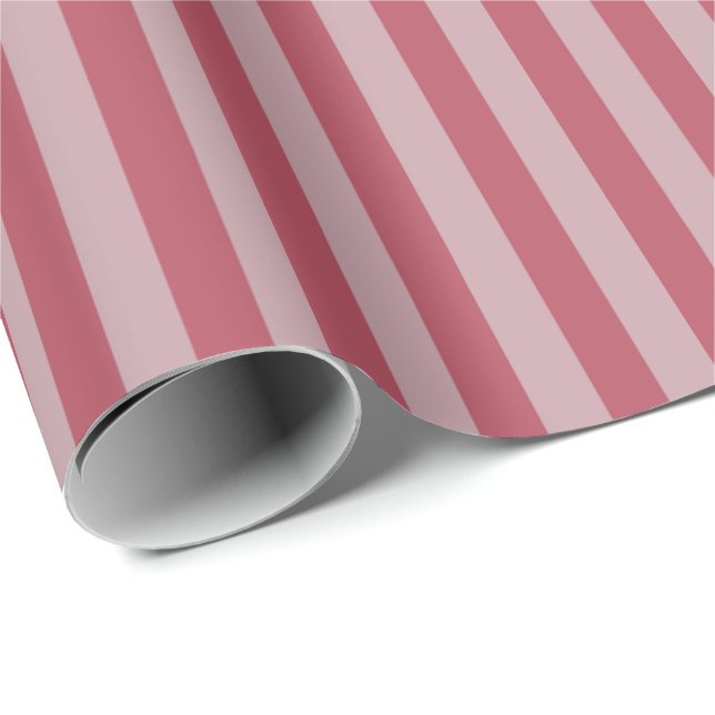 Papel De Regalo Rayas rosadas y rosadas oscuras de color gris oscu (Esquina del rollo)