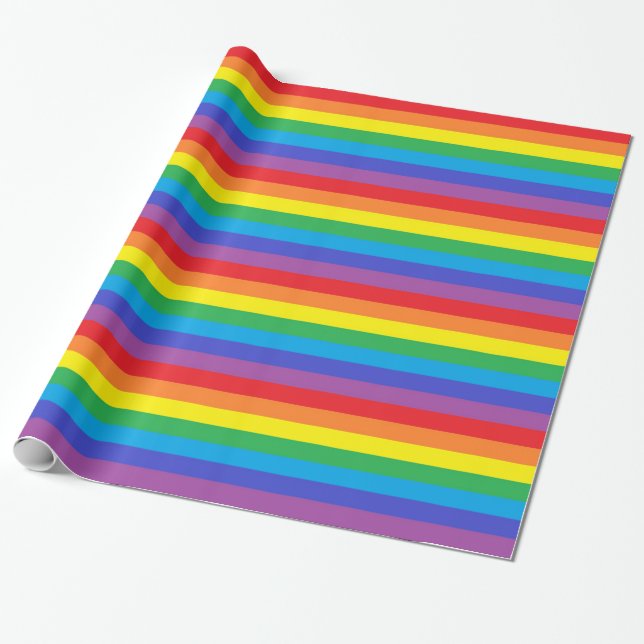 Papel De Regalo Rayas sólidas del arco iris (Desenrollado)