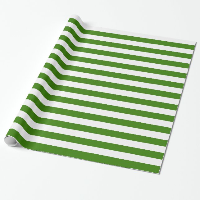 Papel De Regalo Rayas verdes en color de encargo (Desenrollado)