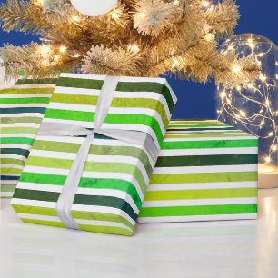 Papel De Regalo Rayas Verdes Grunge Simples