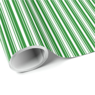 Papel De Regalo Rayas verdes y blancas navidades
