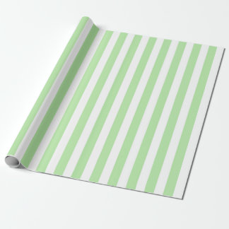 Papel De Regalo Rayas verdes y blancas suaves verticales