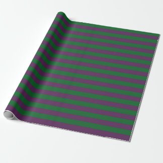 Papel De Regalo Rayas verdes y púrpura