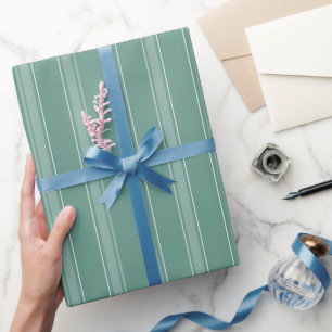 Papel De Regalo Rayas Verdes y Verde Claro